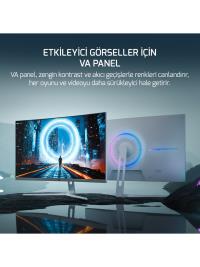  GAMEPOWER 27'' VİVDID T50 27¨ 1500R Curved RGB Beyaz 200Hz 0.5ms FHD 2x2W Speaker VA Gaming Monitör (Sıfır Ölü Piksel  - 6